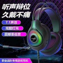 FVG96有线耳机大耳罩头戴式RGB发光电竞游戏重低音头戴式耳机