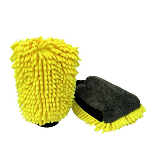 Double-sided long hair coral velvet waterproof car wash gloves tools chenille car wipe gloves rags car cleaning supplies