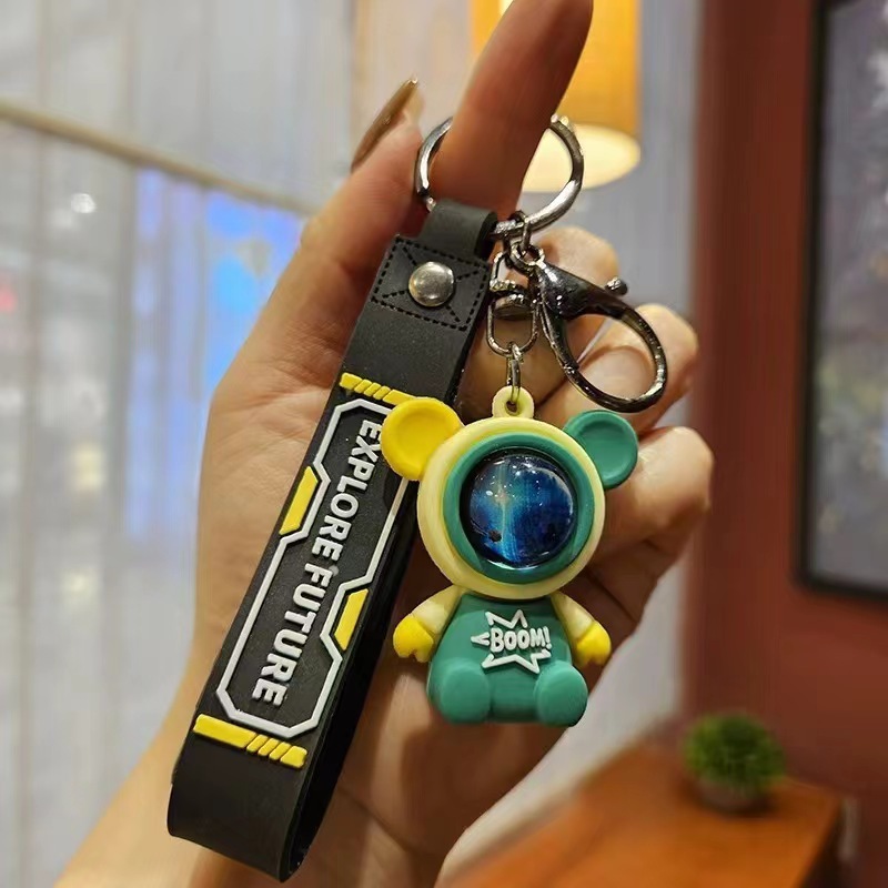 Caricatura violenta oso colgante llavero de PVC colgante llave de goma blanda juegos de videojuegos de muñeca ciudad pequeño regalo pequeño regalo