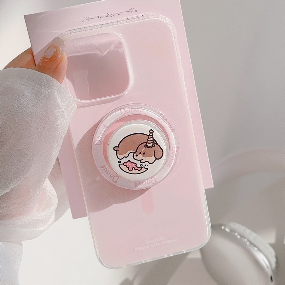 Magnetic Protective Phone Case For Iphone With Puppy Holder_voghion.com