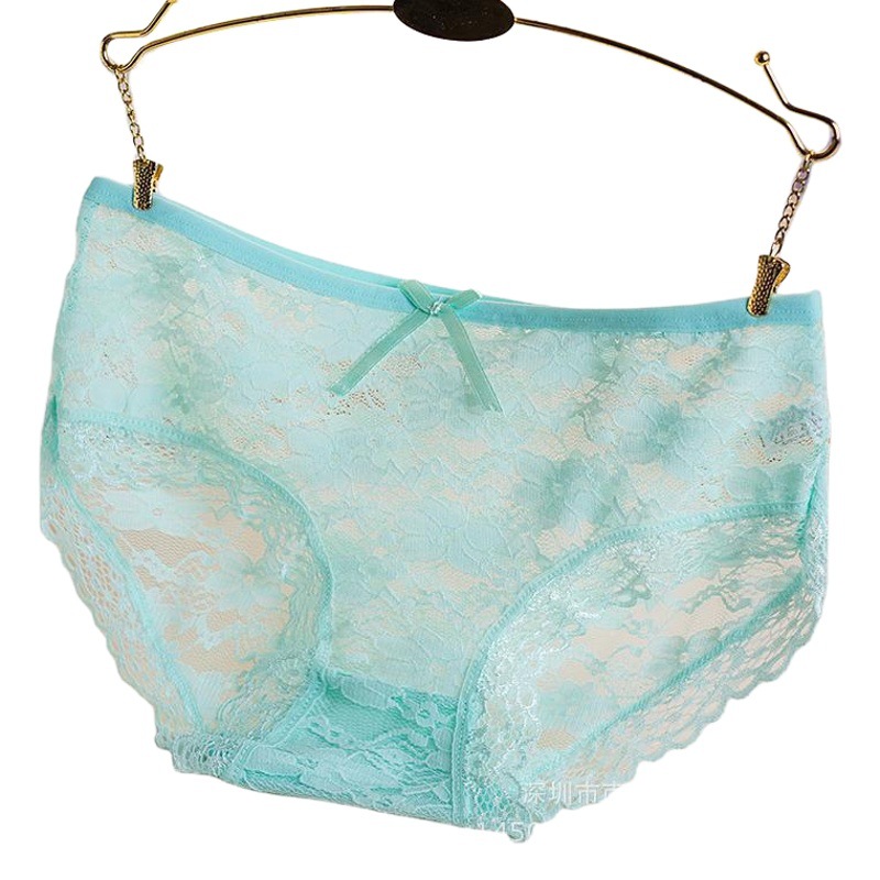 Jacquard net transparent lace underwear sexy hollow girl underwear cute women's briefs wholesale