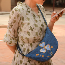 饺子包女2024新款国风文艺单肩斜挎包休闲百搭小包包腋下包女