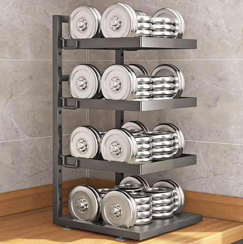Pot rack kitchen household multi-layer storage rack pot rack under sink cabinet layered rack countertop pot storage rack