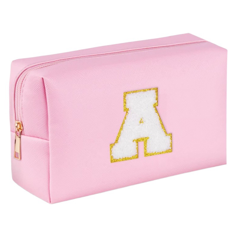 Amazon cross-border 26 embroidered letter cosmetic bag octagonal wash bag large capacity Travel storage bag clutch