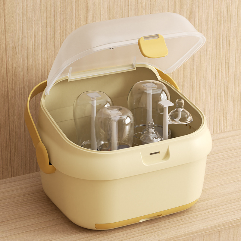 ホームリビングルームカップ排水収納ラック多機能ポータブル哺乳瓶ベビー食器防塵収納ボックス|undefined
