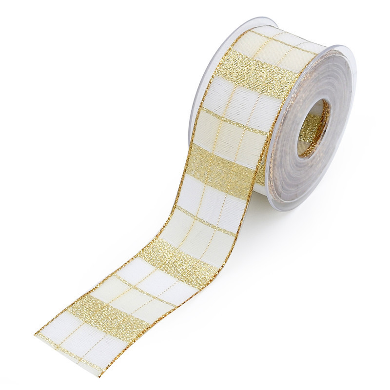 Transfronterizo Amazon hilo teñido jacquard 4cm cinta Navidad Santa Claus copo de nieve cinta de alambre de hierro borde 10 m rollo pequeño