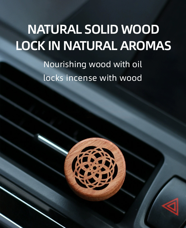 Wooden Car Aromatherapy Car Air Conditioner Air Outlet High-End Fragrance Long-Lasting Fragrance Car Odor Removal Aromatherapy Device