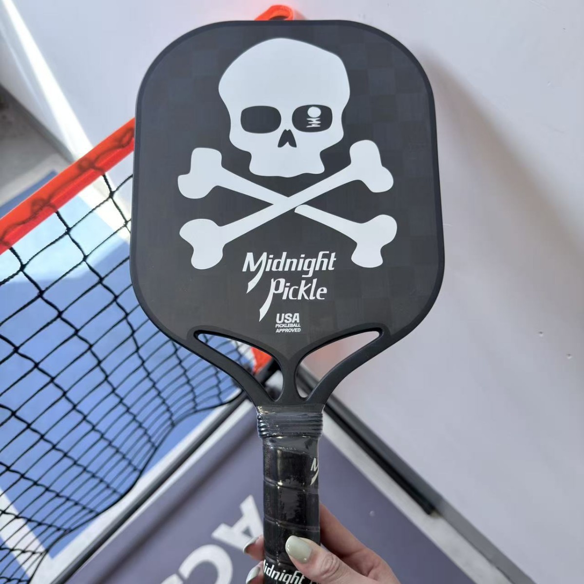 18K Carbon Fiber Pickleball Paddle, Skull Pattern, PP Honeycomb Core, Lightweight Pickleball Racket