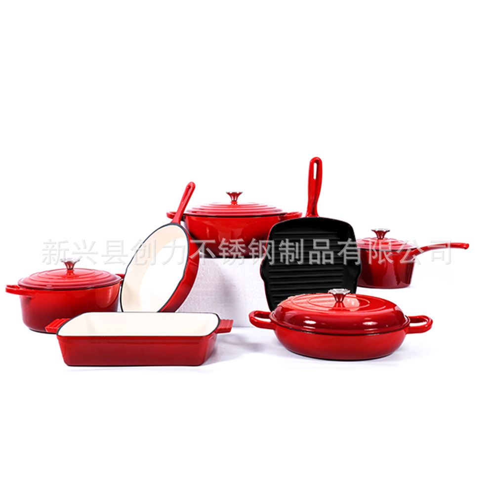 铸铁珐琅锅Manufacturer's enamel pot set无涂层汤锅炖锅妈咪锅 铸铁珐琅锅Manufacturer's enamel pot set无涂层汤锅炖锅妈咪锅