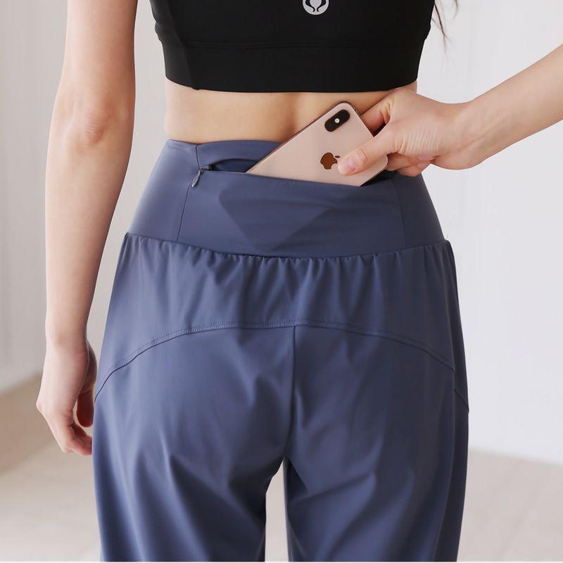 Spring and summer new sports pants for women with zipper pockets, running long pants, casual quick-dry professional yoga pants, slim fit Spring and summer new sports pants for women with zipper pockets, running long pants, casual quick-dry professional yoga pants, slim fit