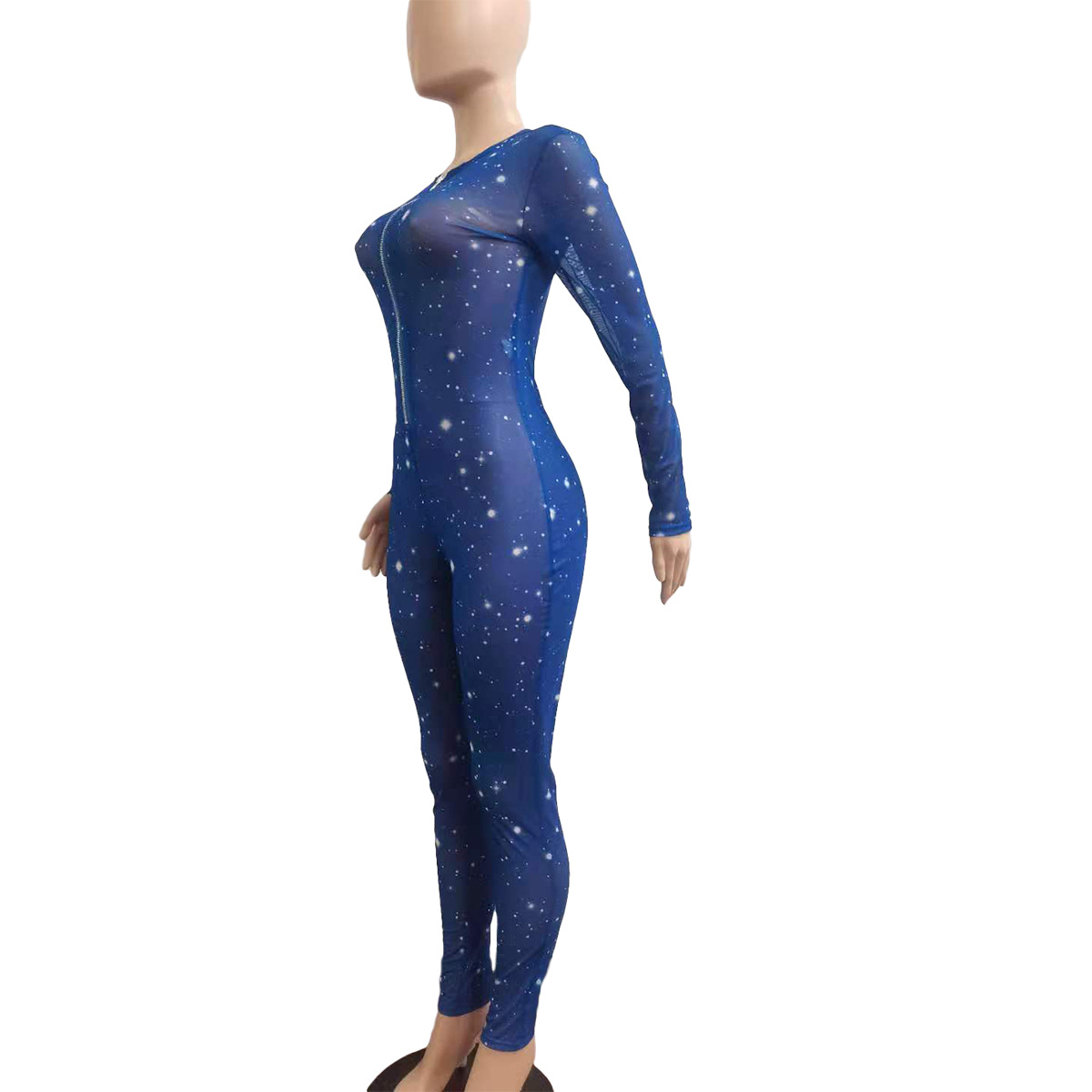Sexy Mesh Digital Printing Jumpsuit