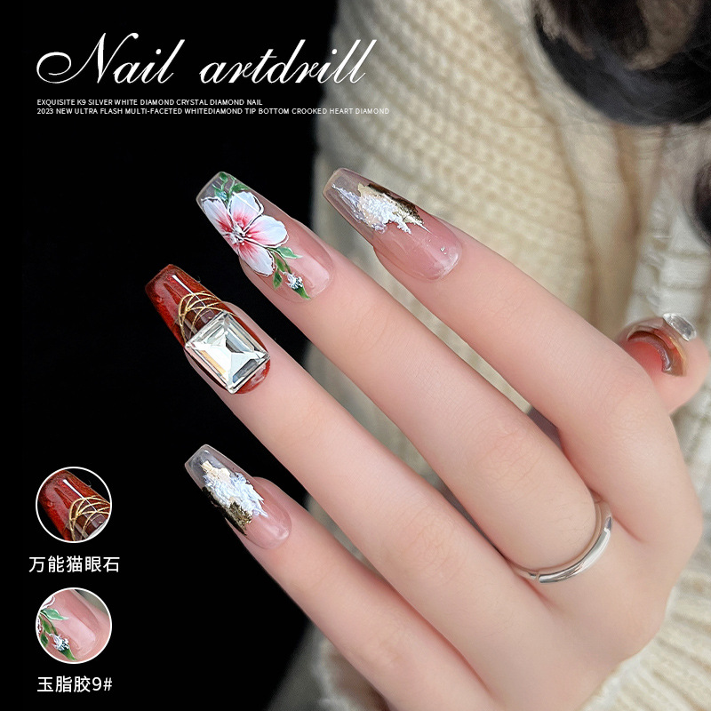 Uña taladro de punta gran amor octagonal rectangular taladro de cristal de manicura fábrica al por mayor