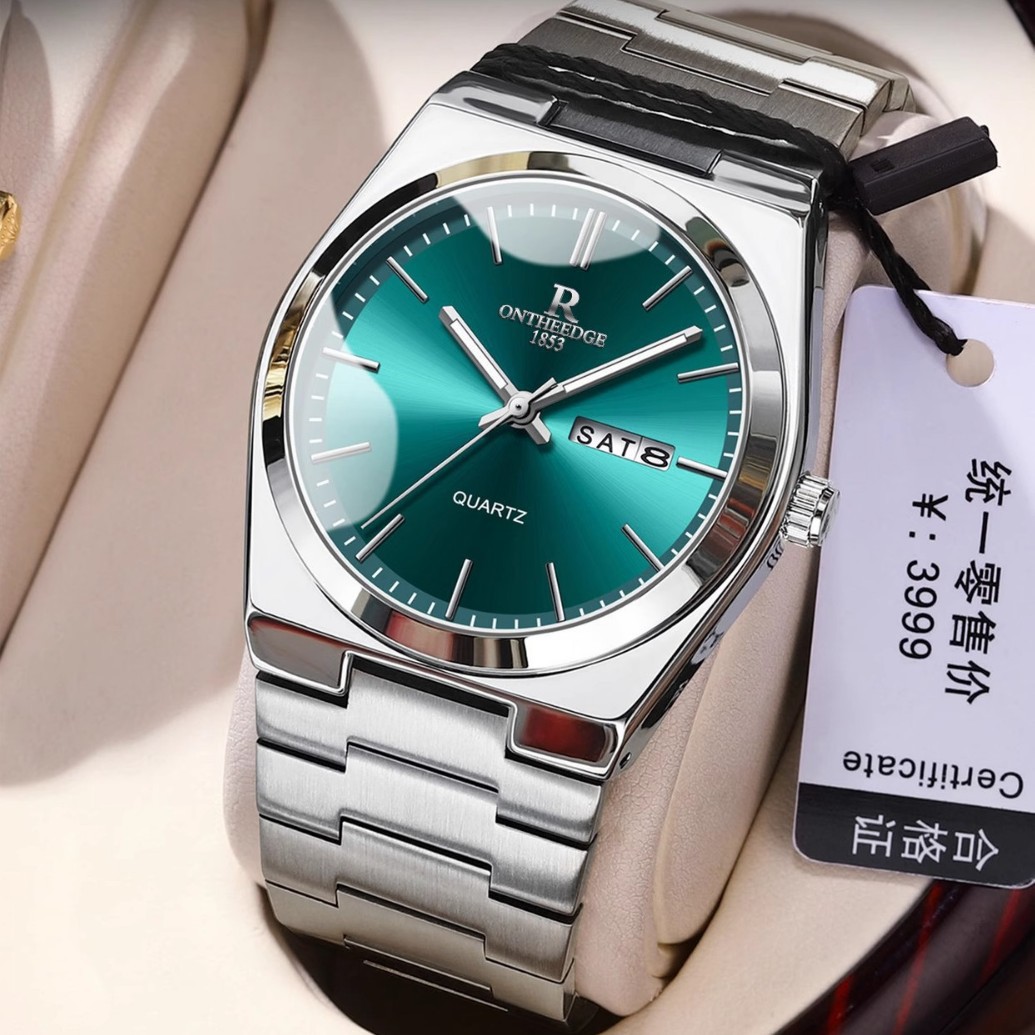 Genuine Swiss Watch Men's Dual Calendar Quartz New Ultra-Thin Waterproof Business Luminous Fully Automatic Mechanical Watch for Men