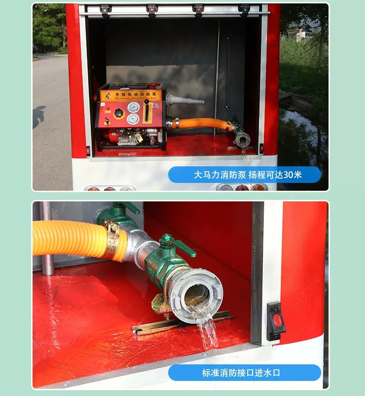 Electric Fire Truck, Mini Four-Wheel Water Tanker, Fire-Fighting Vehicle for Property Management, Small Sprinkler Truck for Towns, Property Management Emergency Fire Truck
