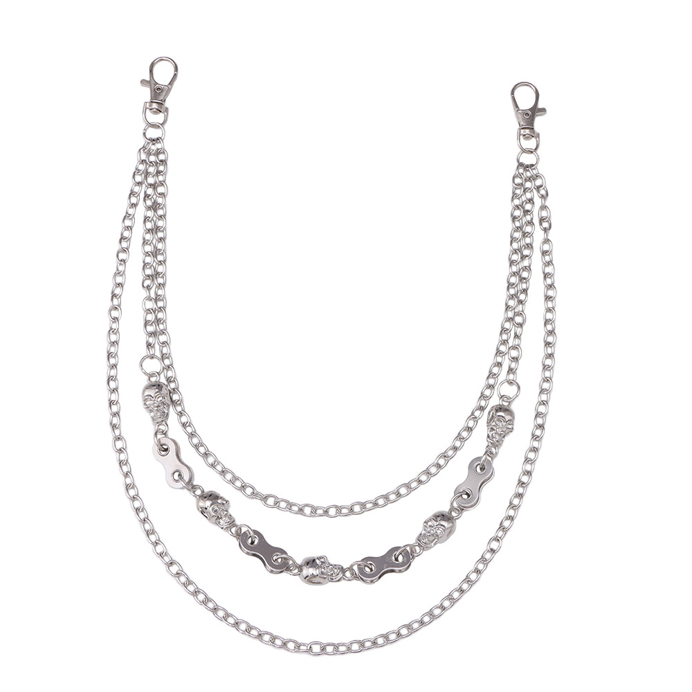 Moda Hip-Hop Punk Stile Teschio Pesante Accessori Multistrato Catena di Metallo Pantaloni Uomo Strada Versatile_voghion.com