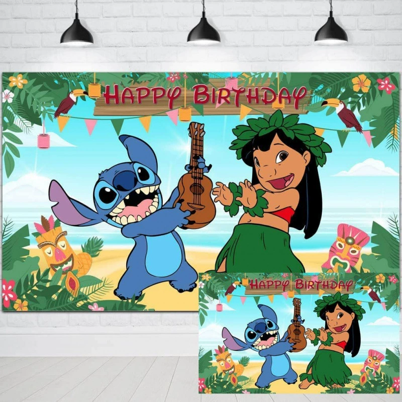 Летний пляж Stitch день рождения украшения помещение планировка Stitch фото фоновая баннер