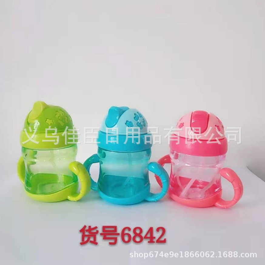 Factory Direct Supply Kindergarten Pp Kidsren's Sippy Cup Plastic Single-Layer Transparent Water Kettle Creative Sippy Cup