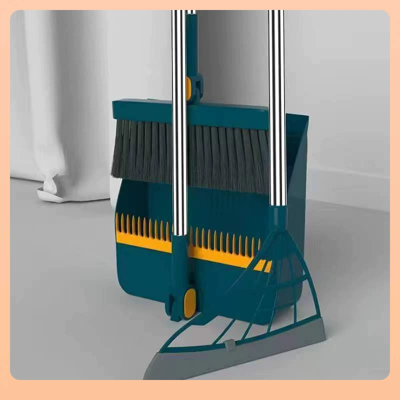∮厂家直供家居折叠扫把套装加大加厚簸箕扫把套装旋转扫帚不沾
