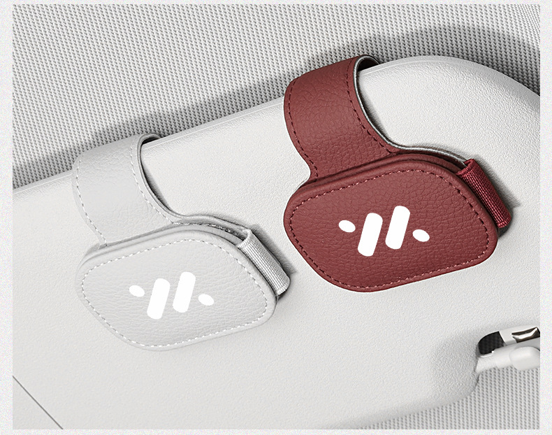 Suitable for Zhiji Ls7 Ls6L7 Multifunctional Car Glasses Clip Bill Leather Car Sun Visor Sunglasses Card Holder