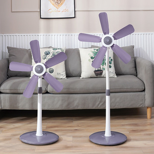 Factory generation dormitory mute five-leaf electric fan household non-mesh cover standing retractable floor fan wholesale