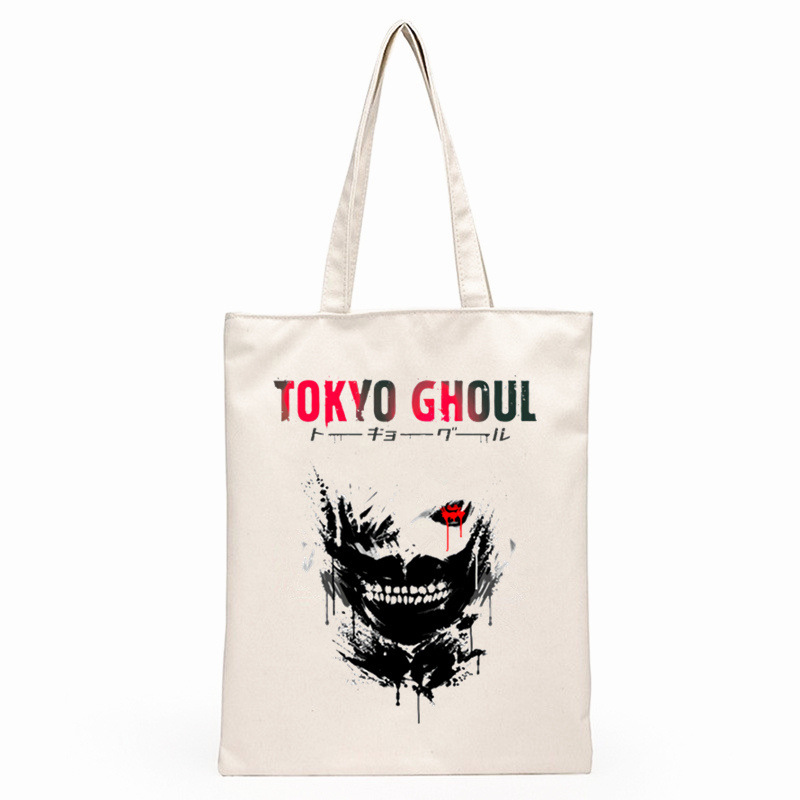 跨境热卖Tokyo Ghoul Ken Kaneki印花帆布包原宿单肩包手提购物袋