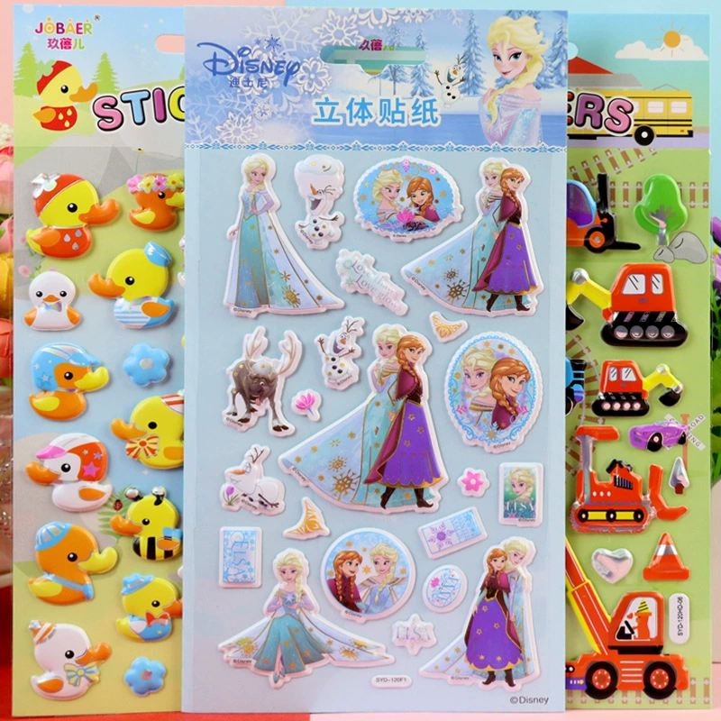 Новые подлинные Мультяшные наклейки с замороженной принцессой маленькие наклейки с пузырьками животных трехмерные наклейки Ультрамена оптом