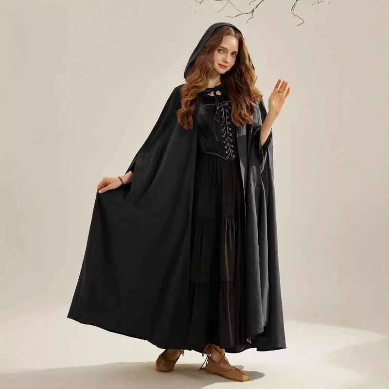 Длинное trench coat, плащ, костюм, аксессуары с капюшоном, хэллоуин, европейский стиль