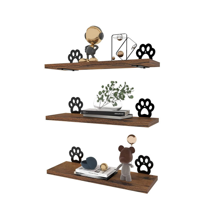 Organizador de almacenamiento de madera estante de almacenamiento sala de estar decoración de la pared estante de madera suministro directo de fábrica simple pantalla