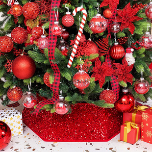 Christmas Tree Skirt Decoration Tree Surround Hexagonal Sequin Three-Dimensional Christmas Scene Gift Arrangement Christmas Tree Base