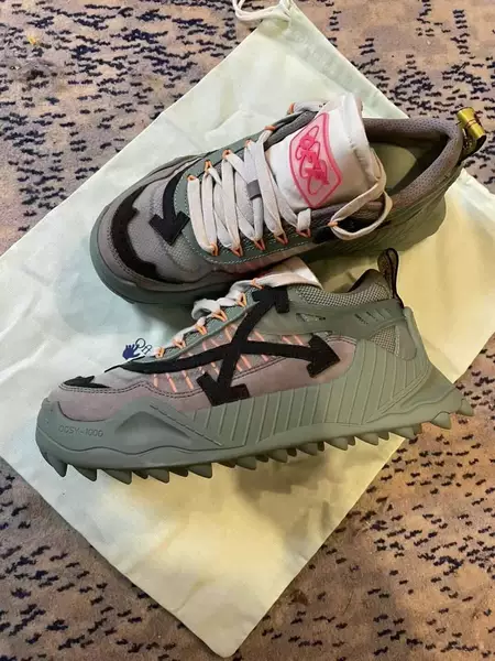 Putian Cross-Border Off-White Dad Shoes Ow Thick-Soled Height-Increasing Couple's Retro Casual Hiking Running Sneakers