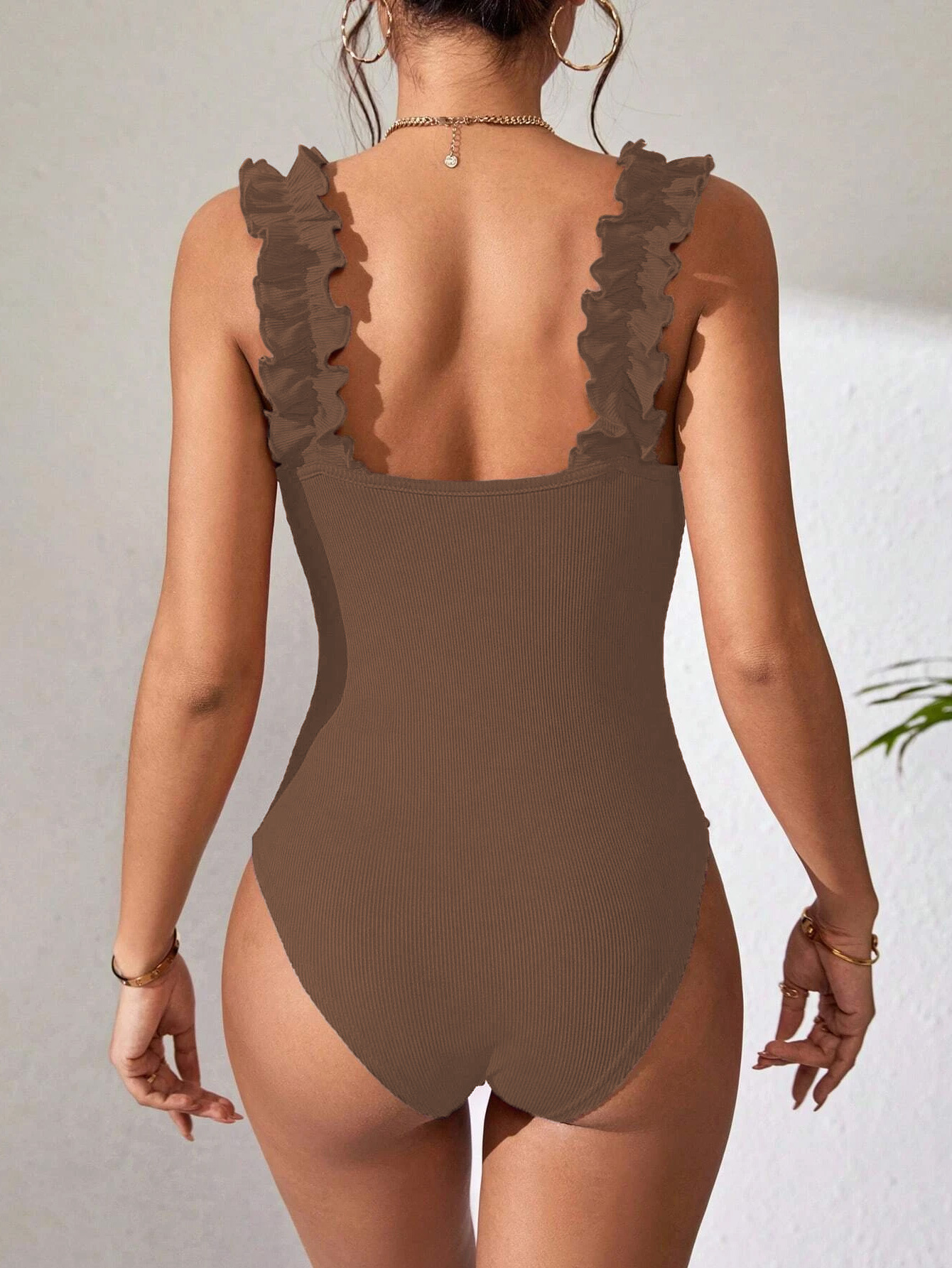 133g Weight Sleeveless Sleeve Length Spandex, Polyester Fabric Type Mid Waist Waist Line Rompers Pants Type Stretchy Elasticity Bodysuits Tops Type Holiday, Daily Occasion Skinny Fit Type Solid Color Pattern Summer Season Women's Gender Ruffles Design Sexy, Streetwear Style Wholesale Women's Sexy Streetwear Solid Color Sleeveless Ruffles Bodysuits 14