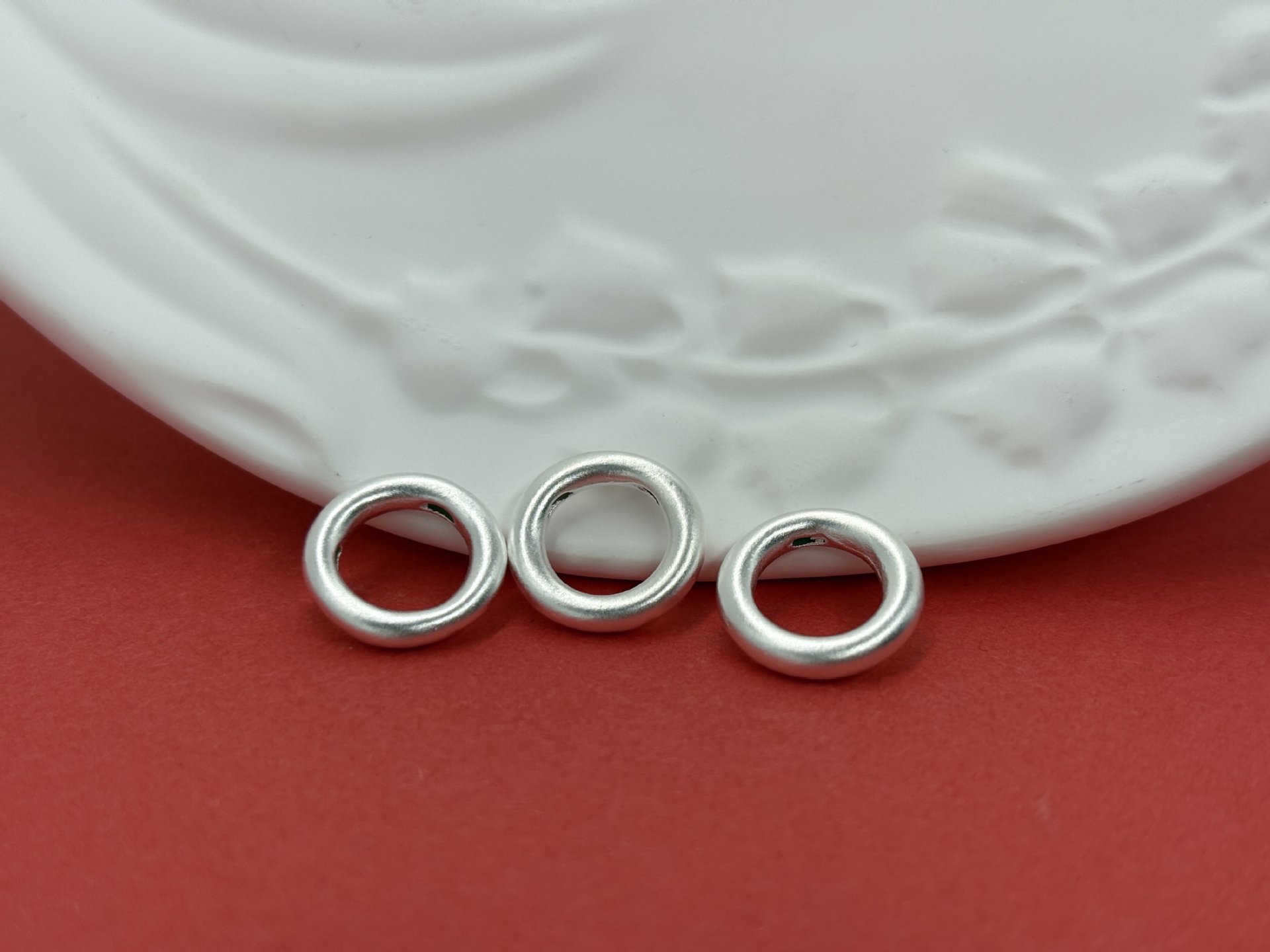 999 pure silver smooth surface peace ring, pure silver 3D craft loose beads, spacer beads, DIY silver jewelry accessories, braided rope bracelet