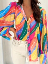 M 47291 Floral Print Long Sleeve Shirt ����ӡ���������