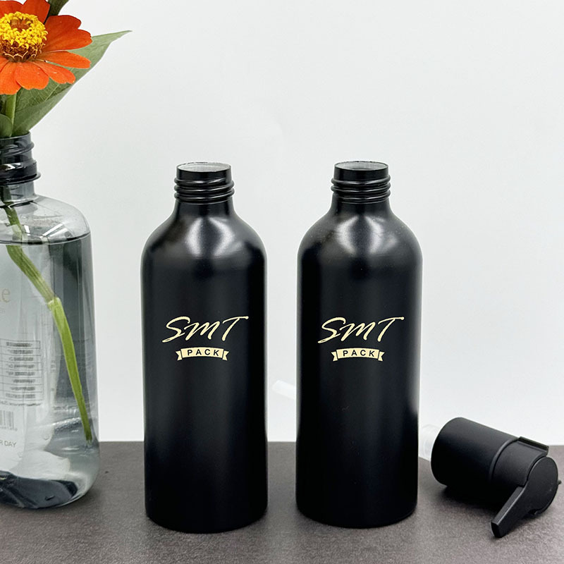 高颜值磨砂 按压 洗发水 乳液 分装 铝瓶 圆肩 螺口