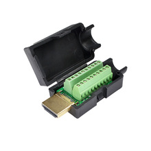 HDMI免焊公头接插件升级hdmi高清线接头转接线端子配外壳模块