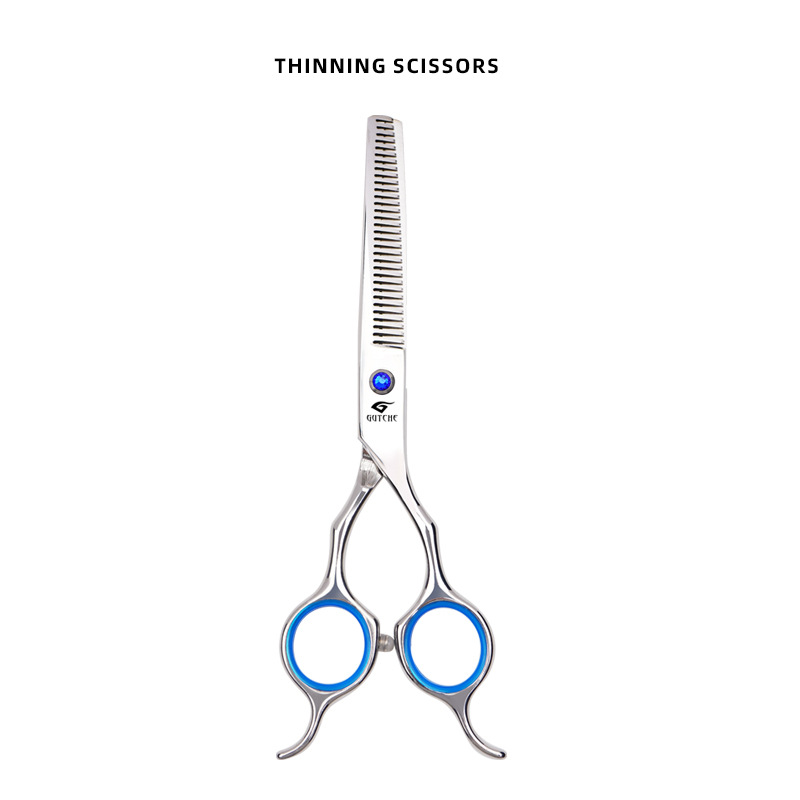 【 6.5inch 】쌍귀 물고기 입 작은 사파이어#V 치아 가위