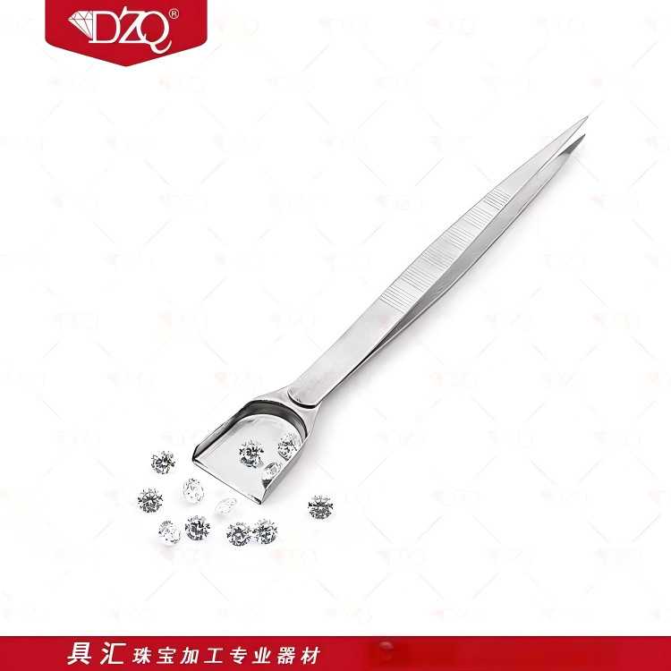 优质不锈钢钻石铲夹带铲宝石夹珠宝镊子钻石夹子宝石捏子原装正品