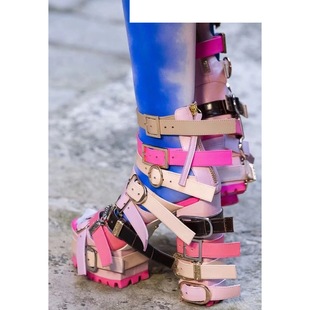 Platform Shoes Lolita Punk Diablo Cosplay Lolita Shoes Boots Buckle Sandals