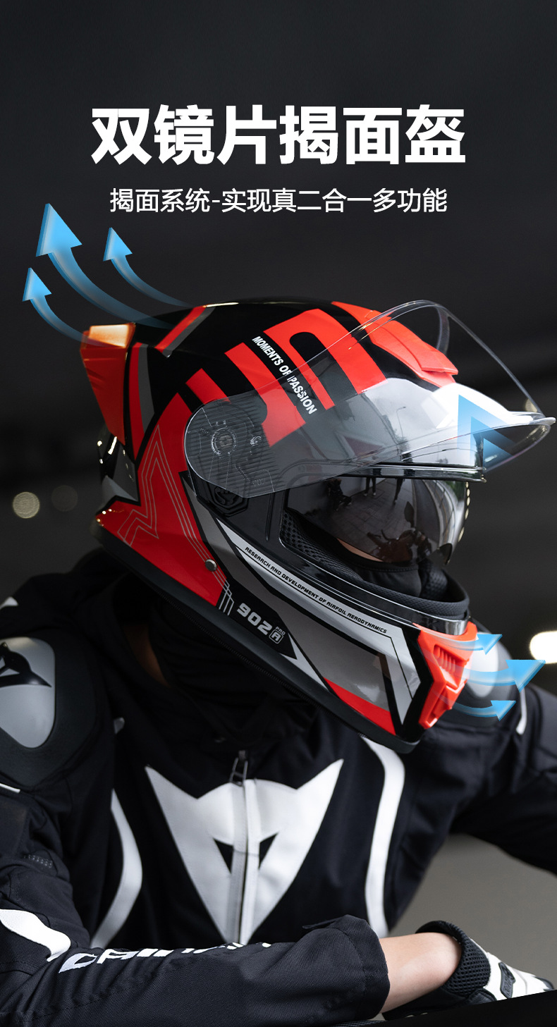 3C/Dot Motorcycle Helmet for Men, Winter Warm Electric Bike Helmet for Women, All-Season Neck Gaiter Style Full-Face Helmet