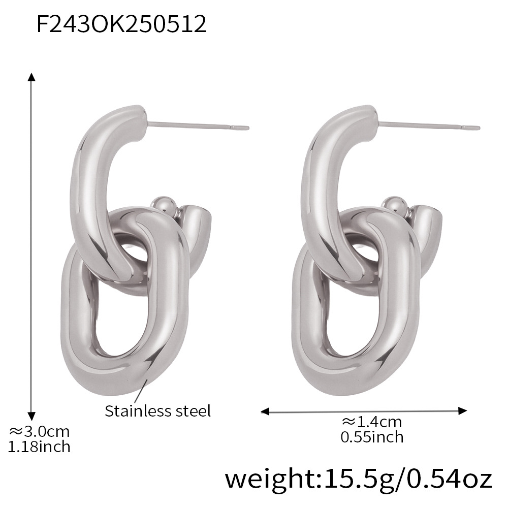 Pendientes a juego de color de cadena hueca pulida Mysteriao Pendientes de oro real de acero inoxidable PVD chapados de 18K al por mayor