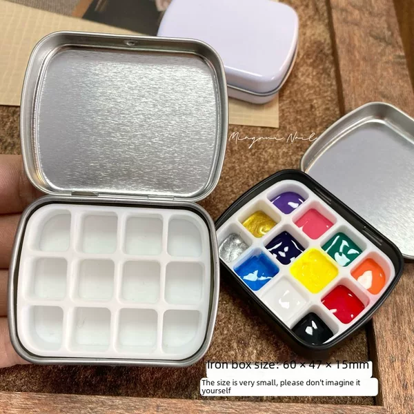 Ins-Style Painted Gel Nail Polish Storage Box/Mini Stainless Steel Compartment Box for Nail Art Tools Direct from Manufacturer