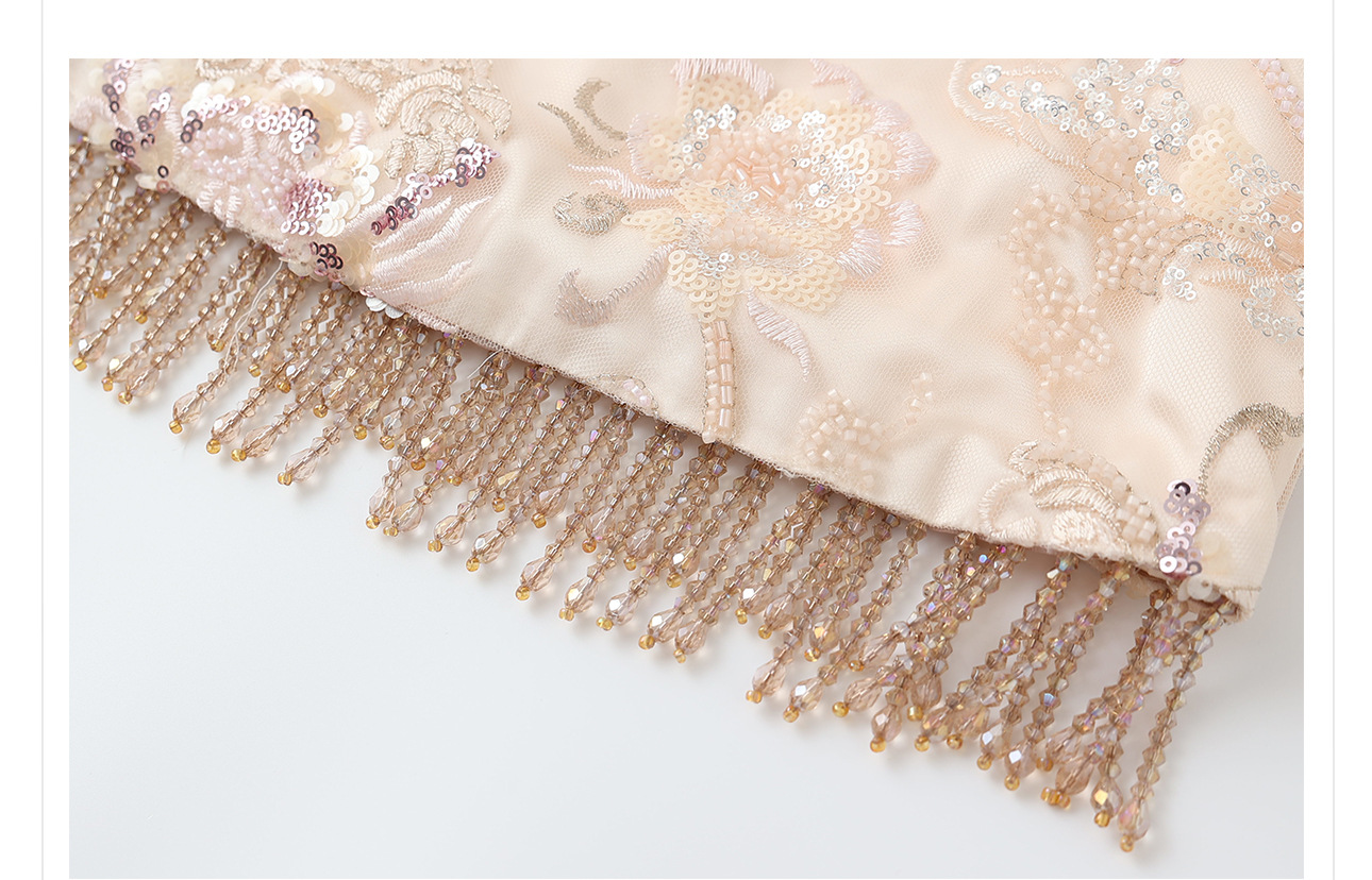 Áo gile nữ thêu sequin tua rua phong cách tân cổ điển xuân hè — xanh lam, màu mơ chi tiết 25