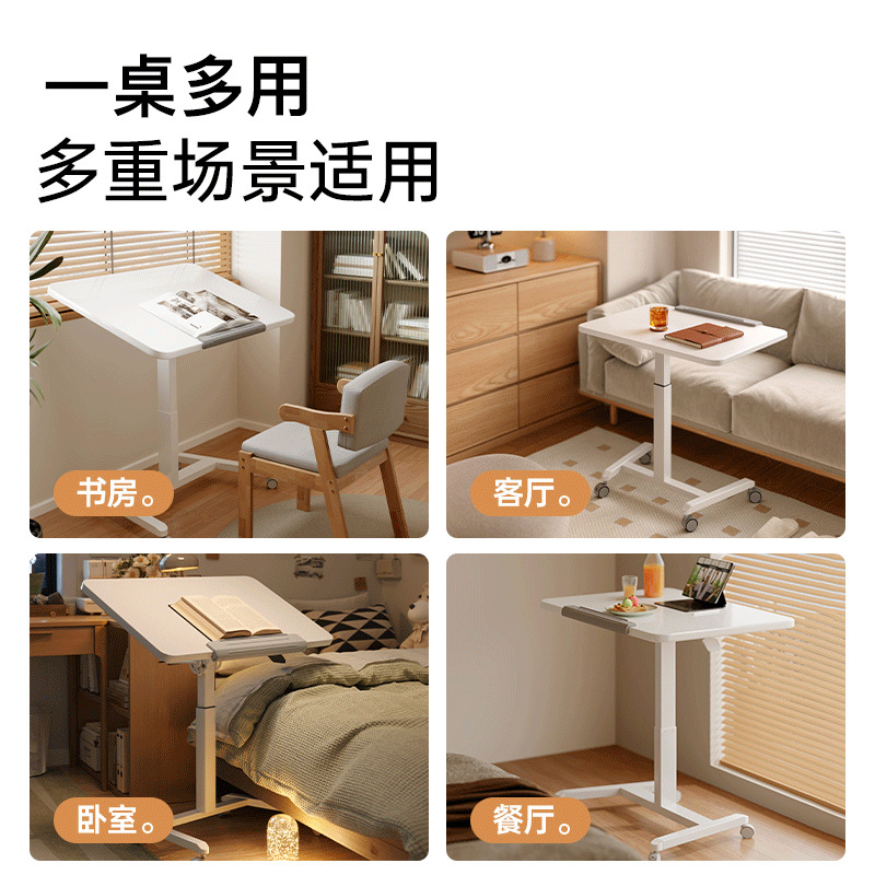 Mesa de cama elevable móvil escritorio de computadora escritorio de estudio doméstico escritorio plegable pequeño escritorio de trabajo de pie