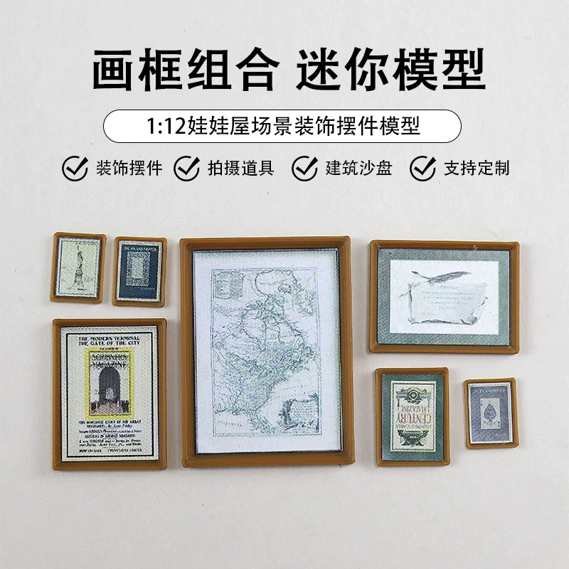 Миниатюрная искусственная роспись, мини-кукольный дом, украшение на стену, карманная пейзажная живопись, фоторамка ob11, игрушечные украшения