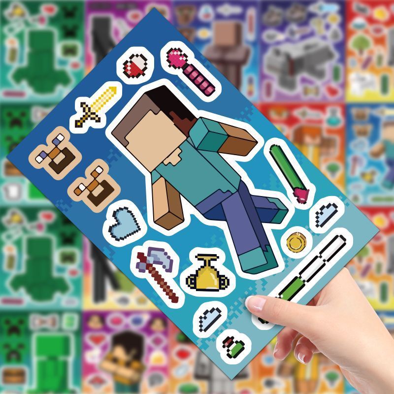 Popular Square-Shaped Minecraft Stickers, Cartoon Fun Decorations, Children's DIY Educational Planner Stickers, High-Value Stickers Popular Square-Shaped Minecraft Stickers, Cartoon Fun Decorations, Children's DIY Educational Planner Stickers, High-Value Stickers