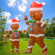 跨境姜餅人充氣服節日派對表演聖誕節cosplay角色扮演人偶服道具