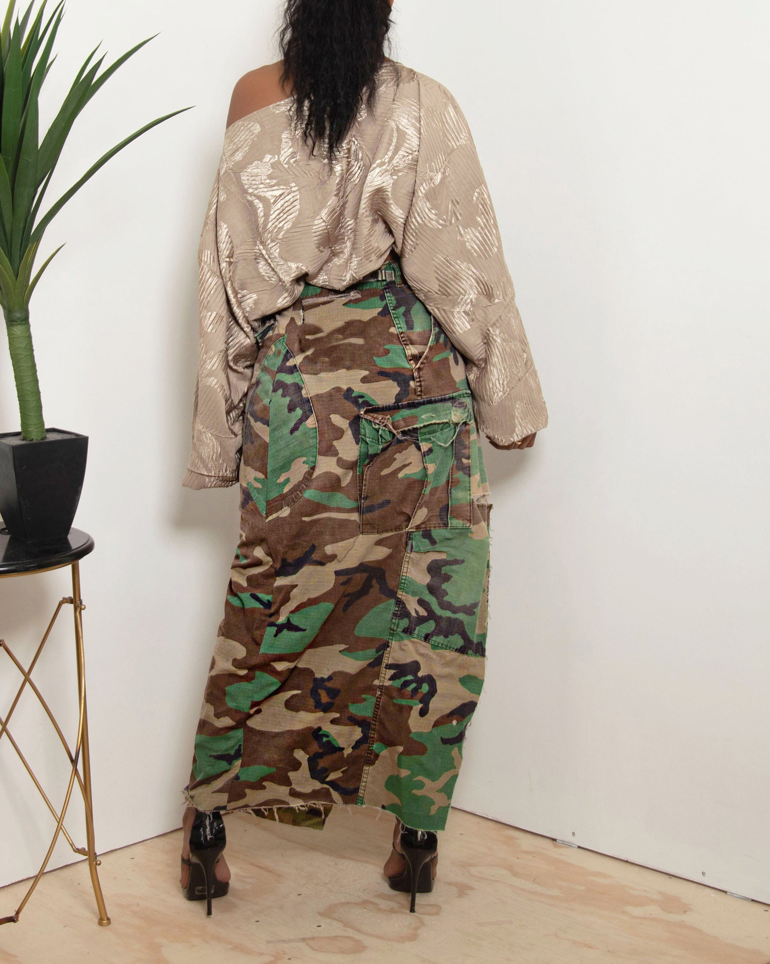 Summer Spring Casual Streetwear Camouflage Spandex Polyester Maxi Long Dress Skirts display picture 35