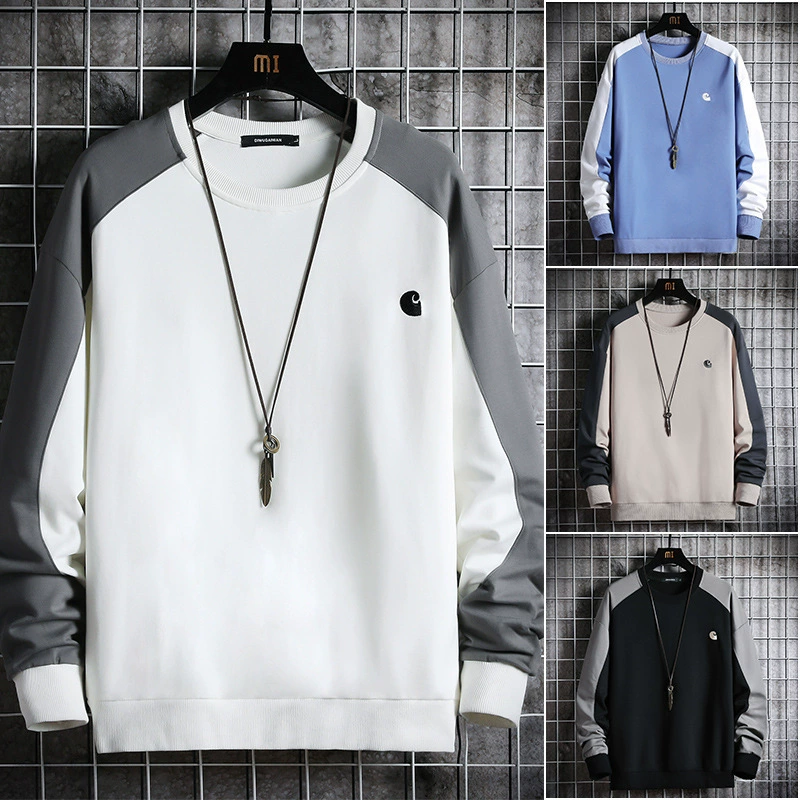 Свитер с круглым вырезом осенний прилив бренда корейская версия ins с длинными рукавами на пальто без шляпы, новый мужской свитер