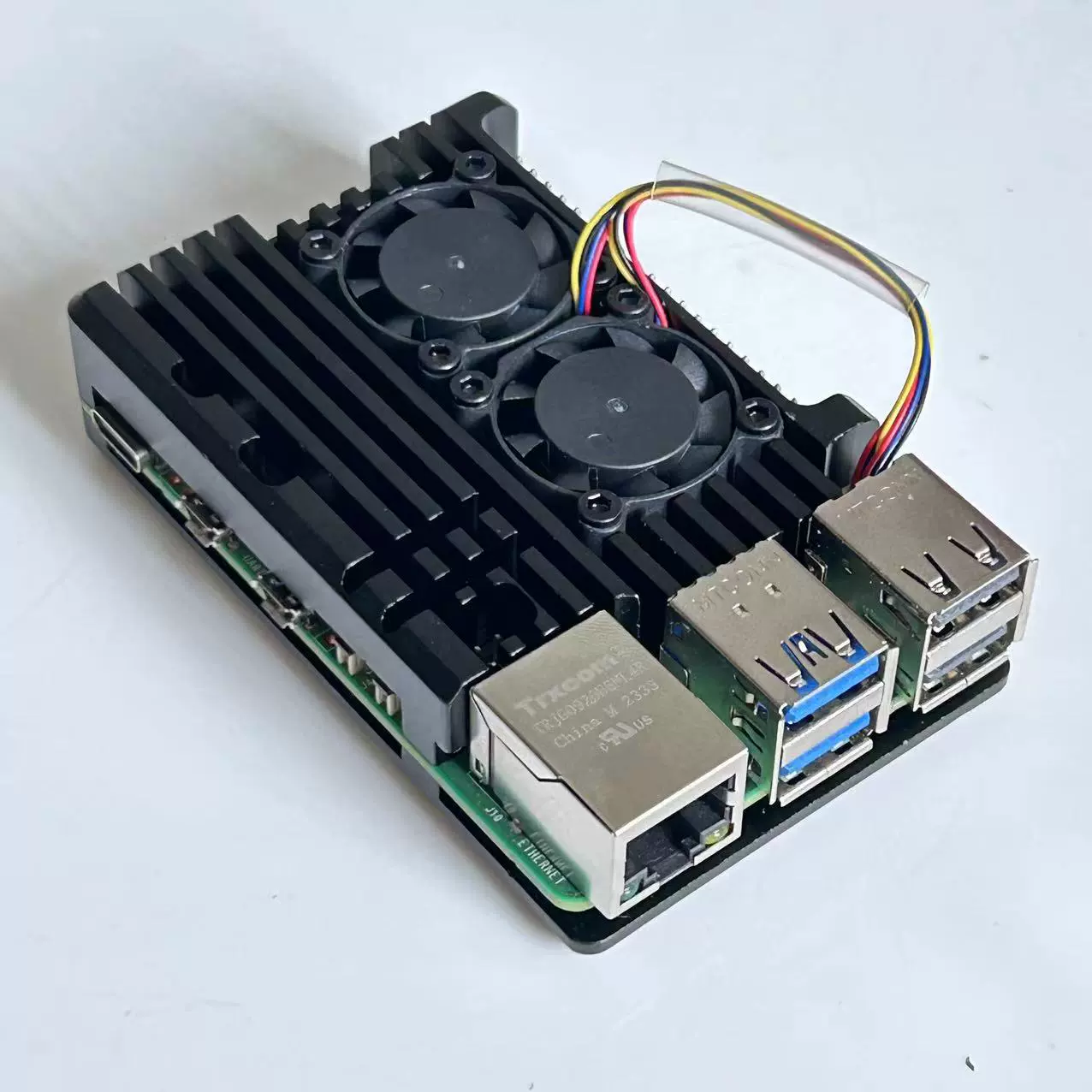 Raspberry Pi 5-го поколения алюминиевый броневой корпус, PWM регулировка скорости, бесшумный двойной вентилятор, металлическая защитная охлаждающая коробка