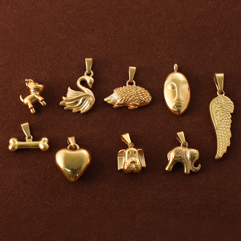 10g Weight Pendant Jewelry Making Type Real Gold Plated Plating Material 1 Piece Quantity Holiday, Daily Occasion 304 Stainless Steel Material Geometric Pattern Unisex Gender Retro Style Waterproof Non Tarnish, Plating Craft 1 Piece 304 Stainless Steel Real Gold Plated Geometric Pendant 1